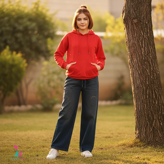 شلوار جین فول بگ کمرکش(کد 3300) (10 تا17 سال)