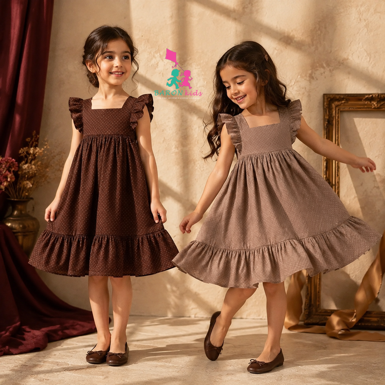پیراهن کتان تافته (2 تا 8 سال)